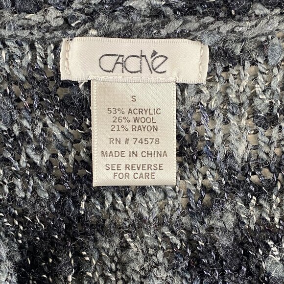 Cache Small Chic Boho Preppy Career Sleeveless Open Front  Long Cardigan Sweater - Picture 3 of 8